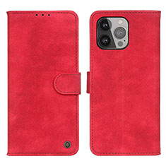 Custodia Portafoglio In Pelle Cover con Supporto L30 per Apple iPhone 13 Pro Rosso