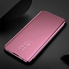 Custodia Portafoglio In Pelle Cover con Supporto Laterale Specchio Cover H01 per Samsung Galaxy S21 Plus 5G Oro Rosa