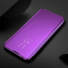 Custodia Portafoglio In Pelle Cover con Supporto Laterale Specchio Cover H01 per Samsung Galaxy S21 Plus 5G Viola