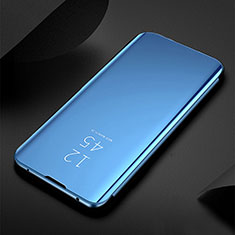 Custodia Portafoglio In Pelle Cover con Supporto Laterale Specchio Cover L01 per Apple iPhone 15 Cielo Blu