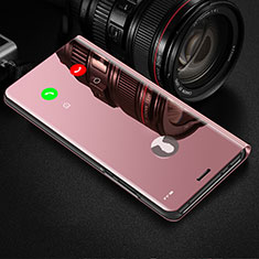 Custodia Portafoglio In Pelle Cover con Supporto Laterale Specchio Cover L01 per Huawei Mate 40 Oro Rosa