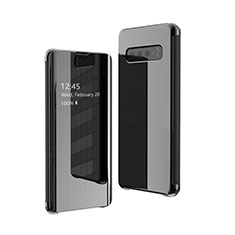 Custodia Portafoglio In Pelle Cover con Supporto Laterale Specchio Cover L01 per Samsung Galaxy S10 5G SM-G977B Nero