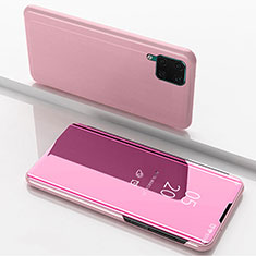Custodia Portafoglio In Pelle Cover con Supporto Laterale Specchio Cover L02 per Huawei Nova 6 SE Oro Rosa