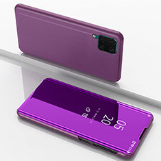 Custodia Portafoglio In Pelle Cover con Supporto Laterale Specchio Cover L02 per Huawei P40 Lite Viola