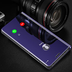 Custodia Portafoglio In Pelle Cover con Supporto Laterale Specchio Cover L02 per Huawei P40 Pro+ Plus Viola