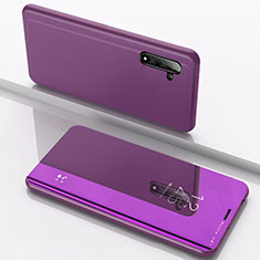 Custodia Portafoglio In Pelle Cover con Supporto Laterale Specchio Cover L02 per Samsung Galaxy Note 10 5G Viola