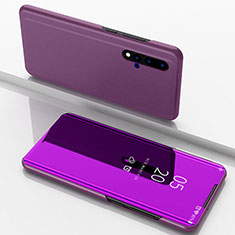 Custodia Portafoglio In Pelle Cover con Supporto Laterale Specchio Cover L03 per Huawei Nova 5 Pro Viola