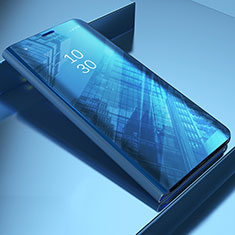 Custodia Portafoglio In Pelle Cover con Supporto Laterale Specchio Cover L03 per Samsung Galaxy A30S Blu
