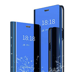 Custodia Portafoglio In Pelle Cover con Supporto Laterale Specchio Cover L04 per Huawei Mate 20 Pro Cielo Blu