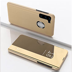 Custodia Portafoglio In Pelle Cover con Supporto Laterale Specchio Cover L04 per Samsung Galaxy A11 Oro