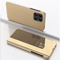Custodia Portafoglio In Pelle Cover con Supporto Laterale Specchio Cover L04 per Samsung Galaxy A22 5G Oro