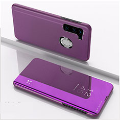 Custodia Portafoglio In Pelle Cover con Supporto Laterale Specchio Cover L04 per Samsung Galaxy M11 Viola