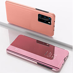Custodia Portafoglio In Pelle Cover con Supporto Laterale Specchio Cover L04 per Xiaomi Mi 10T 5G Oro Rosa