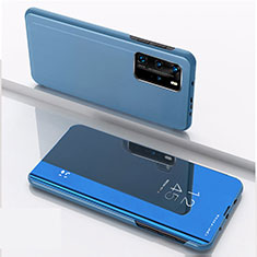 Custodia Portafoglio In Pelle Cover con Supporto Laterale Specchio Cover L04 per Xiaomi Redmi K30S 5G Blu