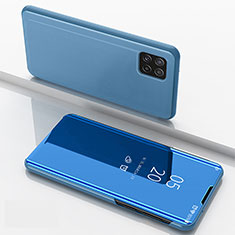 Custodia Portafoglio In Pelle Cover con Supporto Laterale Specchio Cover L05 per Samsung Galaxy F42 5G Blu