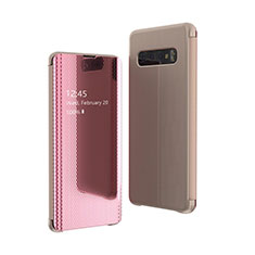 Custodia Portafoglio In Pelle Cover con Supporto Laterale Specchio Cover L05 per Samsung Galaxy S10 5G Oro Rosa