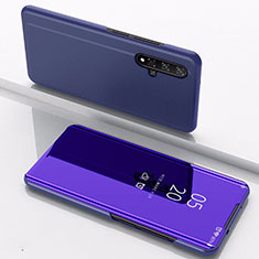 Custodia Portafoglio In Pelle Cover con Supporto Laterale Specchio Cover M01 per Huawei Honor 20 Viola