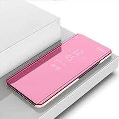 Custodia Portafoglio In Pelle Cover con Supporto Laterale Specchio Cover M01 per Huawei Nova 6 Oro Rosa