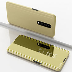 Custodia Portafoglio In Pelle Cover con Supporto Laterale Specchio Cover M02 per Oppo RX17 Pro Oro