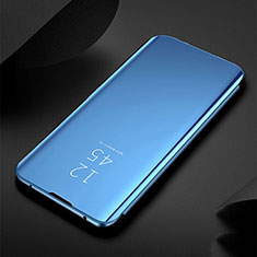Custodia Portafoglio In Pelle Cover con Supporto Laterale Specchio Cover M03 per Samsung Galaxy S20 Blu