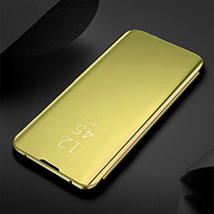 Custodia Portafoglio In Pelle Cover con Supporto Laterale Specchio Cover M03 per Samsung Galaxy S20 Ultra Oro