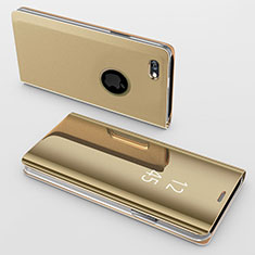 Custodia Portafoglio In Pelle Cover con Supporto Laterale Specchio Cover per Apple iPhone 6 Oro
