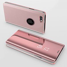 Custodia Portafoglio In Pelle Cover con Supporto Laterale Specchio Cover per Apple iPhone 6 Oro Rosa