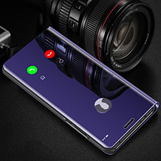 Custodia Portafoglio In Pelle Cover con Supporto Laterale Specchio Cover per Apple iPhone XR Viola