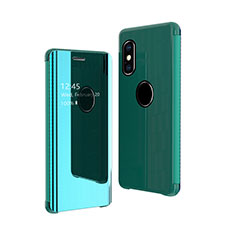 Custodia Portafoglio In Pelle Cover con Supporto Laterale Specchio Cover per Apple iPhone Xs Max Verde