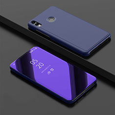 Custodia Portafoglio In Pelle Cover con Supporto Laterale Specchio Cover per Huawei Enjoy 9 Plus Viola