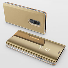 Custodia Portafoglio In Pelle Cover con Supporto Laterale Specchio Cover per Huawei G10 Oro