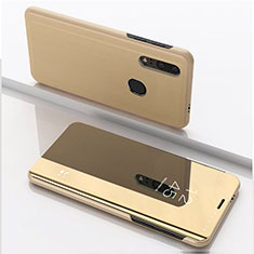 Custodia Portafoglio In Pelle Cover con Supporto Laterale Specchio Cover per Huawei Honor 20E Oro