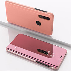 Custodia Portafoglio In Pelle Cover con Supporto Laterale Specchio Cover per Huawei Honor 20E Oro Rosa