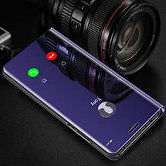 Custodia Portafoglio In Pelle Cover con Supporto Laterale Specchio Cover per Huawei Honor View 30 Pro 5G Viola