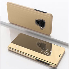 Custodia Portafoglio In Pelle Cover con Supporto Laterale Specchio Cover per Huawei Mate 30 Lite Oro