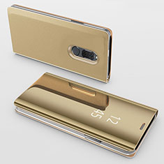 Custodia Portafoglio In Pelle Cover con Supporto Laterale Specchio Cover per Huawei Nova 2i Oro
