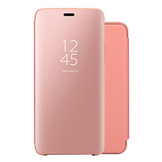 Custodia Portafoglio In Pelle Cover con Supporto Laterale Specchio Cover per Huawei Nova 5 Oro Rosa