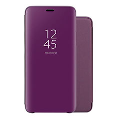 Custodia Portafoglio In Pelle Cover con Supporto Laterale Specchio Cover per Huawei Nova 5 Pro Viola