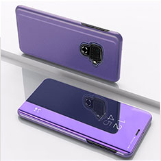 Custodia Portafoglio In Pelle Cover con Supporto Laterale Specchio Cover per Huawei Nova 5i Pro Viola