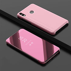 Custodia Portafoglio In Pelle Cover con Supporto Laterale Specchio Cover per Huawei Y9 (2019) Oro Rosa