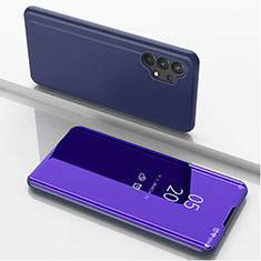 Custodia Portafoglio In Pelle Cover con Supporto Laterale Specchio Cover per Samsung Galaxy A32 5G Viola