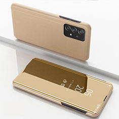 Custodia Portafoglio In Pelle Cover con Supporto Laterale Specchio Cover per Samsung Galaxy A53 5G Oro