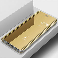 Custodia Portafoglio In Pelle Cover con Supporto Laterale Specchio Cover per Samsung Galaxy A90 5G Oro