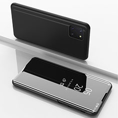 Custodia Portafoglio In Pelle Cover con Supporto Laterale Specchio Cover per Samsung Galaxy Note 10 Lite Nero