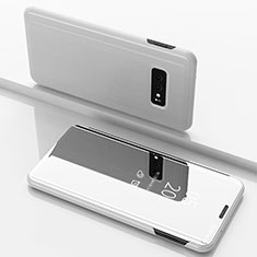 Custodia Portafoglio In Pelle Cover con Supporto Laterale Specchio Cover per Samsung Galaxy S10e Bianco