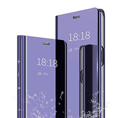Custodia Portafoglio In Pelle Cover con Supporto Laterale Specchio Cover per Xiaomi Mi 9 Lite Viola