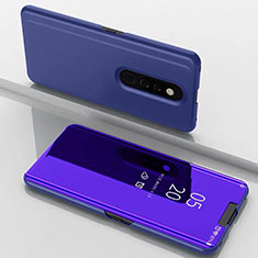 Custodia Portafoglio In Pelle Cover con Supporto Laterale Specchio Cover per Xiaomi Mi 9T Blu