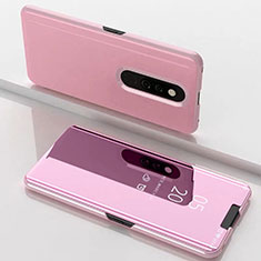 Custodia Portafoglio In Pelle Cover con Supporto Laterale Specchio Cover per Xiaomi Mi 9T Oro Rosa