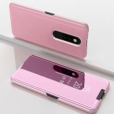 Custodia Portafoglio In Pelle Cover con Supporto Laterale Specchio Cover per Xiaomi Redmi K20 Oro Rosa