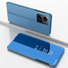 Custodia Portafoglio In Pelle Cover con Supporto Laterale Specchio Cover per Xiaomi Redmi Note 12 4G Blu